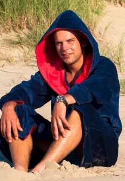 Badrock Marineblauwe Badjas Met Capuchon - M-L