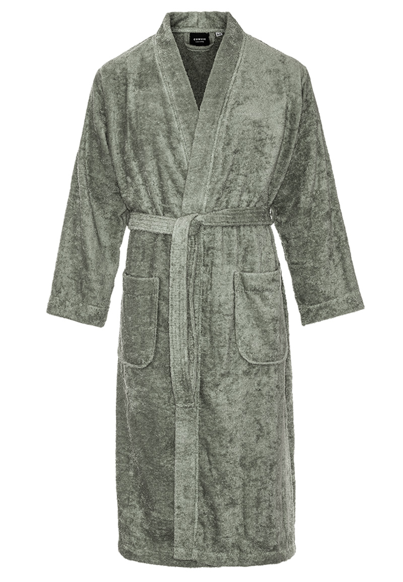 Kimono Badstof Katoen - Olijfgroen-2XL/3XL
