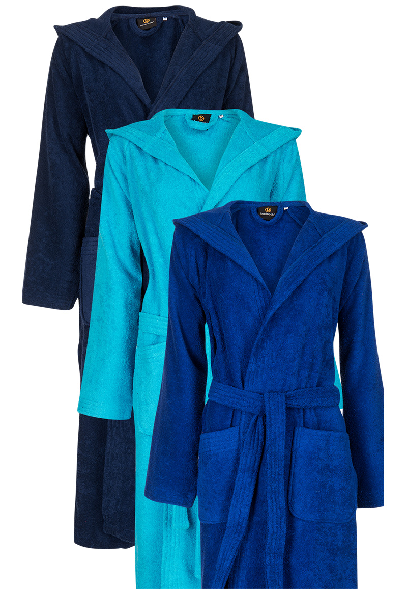 Badrock Badjas Met Capuchon - Blauwe Badjassen-kobaltblauw-xs