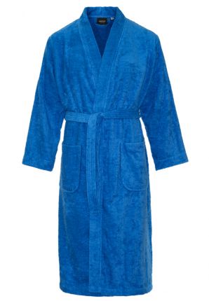 Kobaltblauwe kimono van badstof katoen