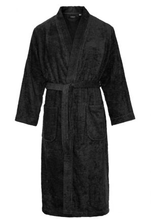 Zwarte kimono van badstof katoen
