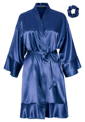 Navy badjas kimono - ruffle