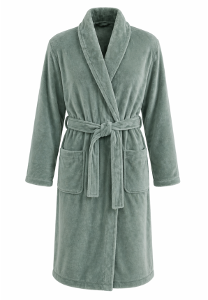 Olijfgroene kamerjas in fleece