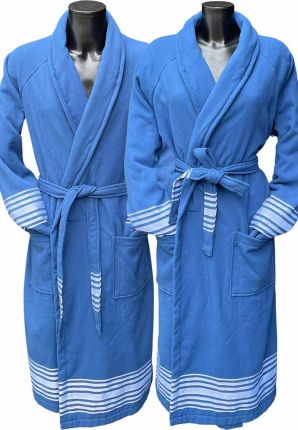 Hamam badjas – katoenen badjas - blauw