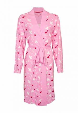 Trendy roze kimono hartjes – dun katoen