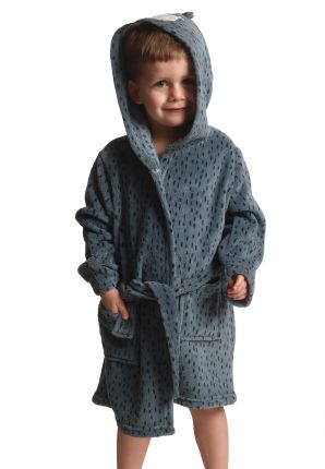 Kinderochtendjas vos met kap - fleece