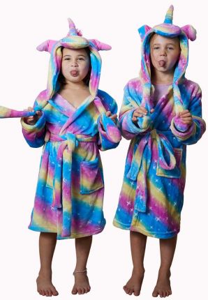 Unicorn kinderbadjas in fleece