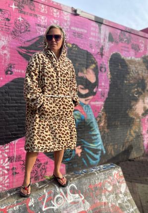 Fleece snuggie luipaard