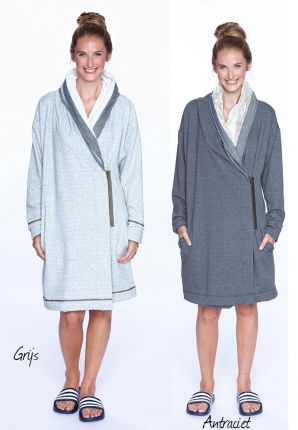 Grijze kamerjas in fleece - FYNN