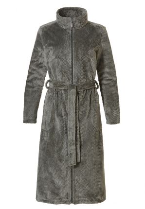 Olijfgroene fleece kamerjas met rits Pastunette
