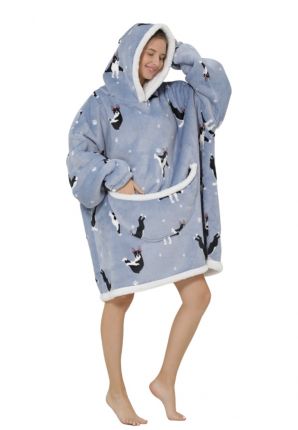 Fleece snuggie jumping dog – grijs