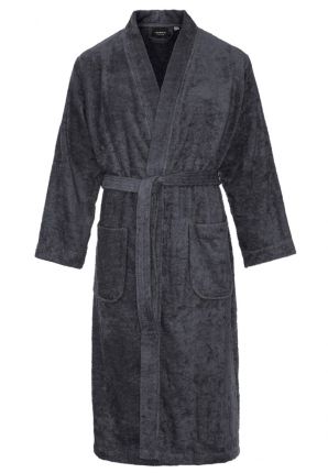 Donkergrijze kimono van badstof katoen