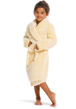 Rebelle kinderbadjas geel - fluffy fleece