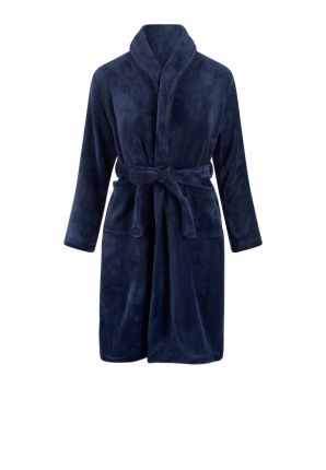 Marine blauwe kinderbadjas in fleece