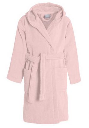Pastel roze kinderbadjas met kap