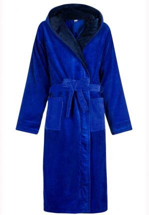 Badjas met capuchon - kobaltblauw
