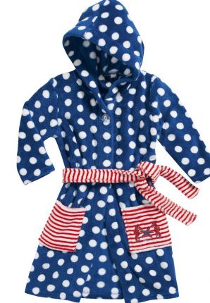 Fleece kinderbadjas stipjes