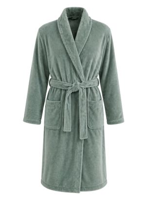 Olijfgroene kamerjas in fleece