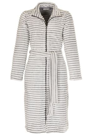 Ribbel kamerjas in fleece - met rits en ceintuur