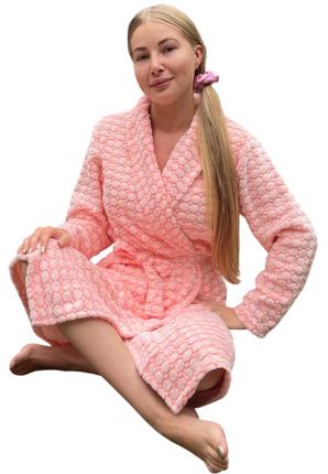 Dames kamerjas peach – zacht fleece