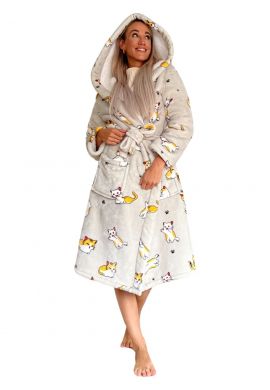 Katten badjas fleece met capuchon – luxe voering