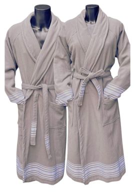 Hamam badjas – katoenen badjas - grijs