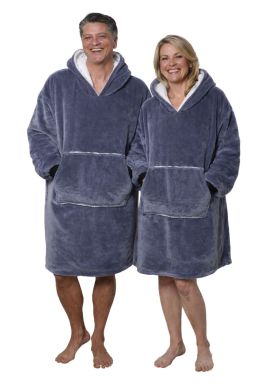 Draagbare deken met capuchon & mouwen - antraciet