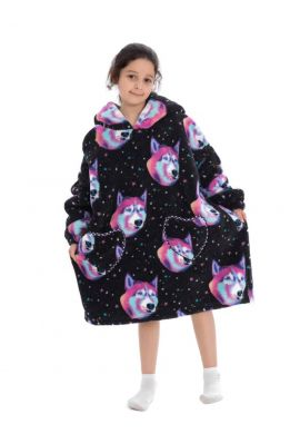 Fleece snuggie kind wolven