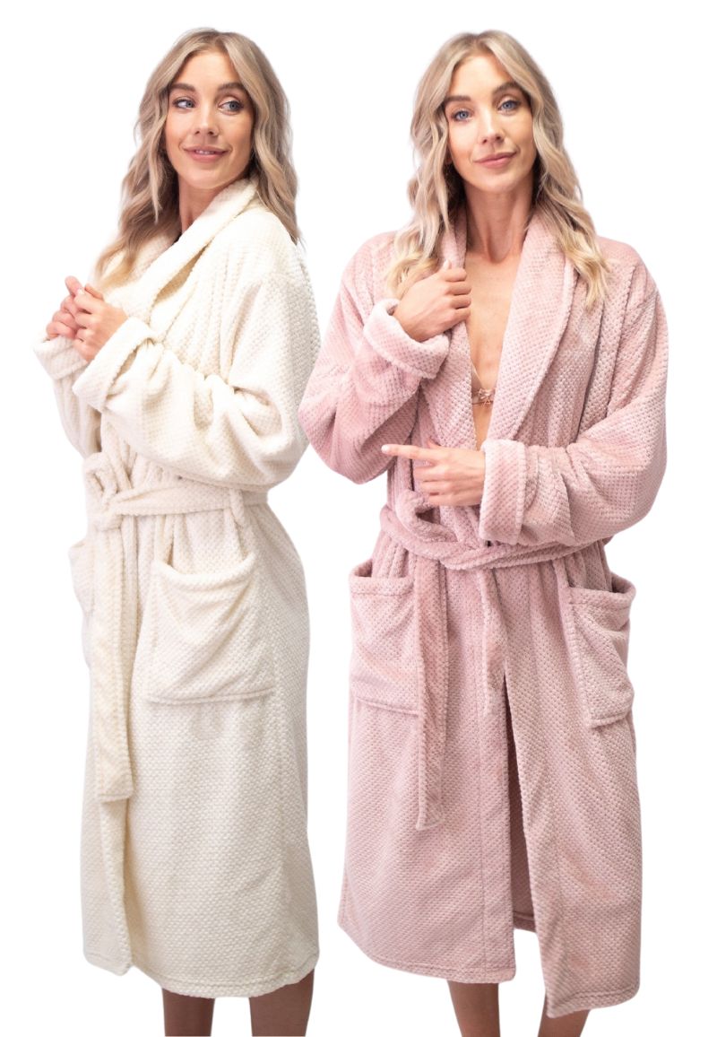 Badjas Dames LingaDore - Fleece - 4 Kleuren-creme-l/xl
