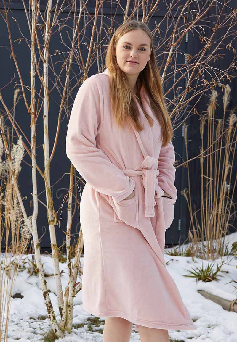 Relax Company Oud Roze Badjas Fleece-s/m