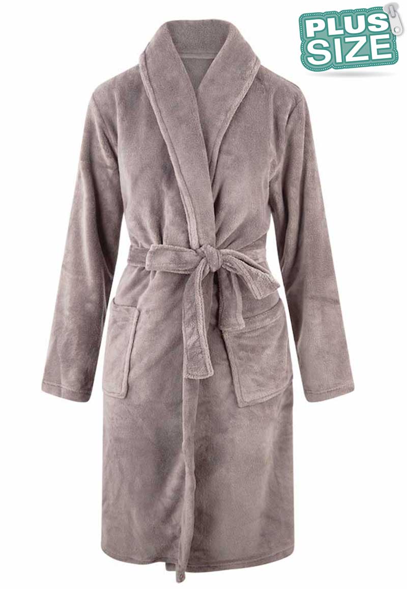 Relax Company Plus Size Badjas Unisex - Lichtgrijs-5XL/6XL