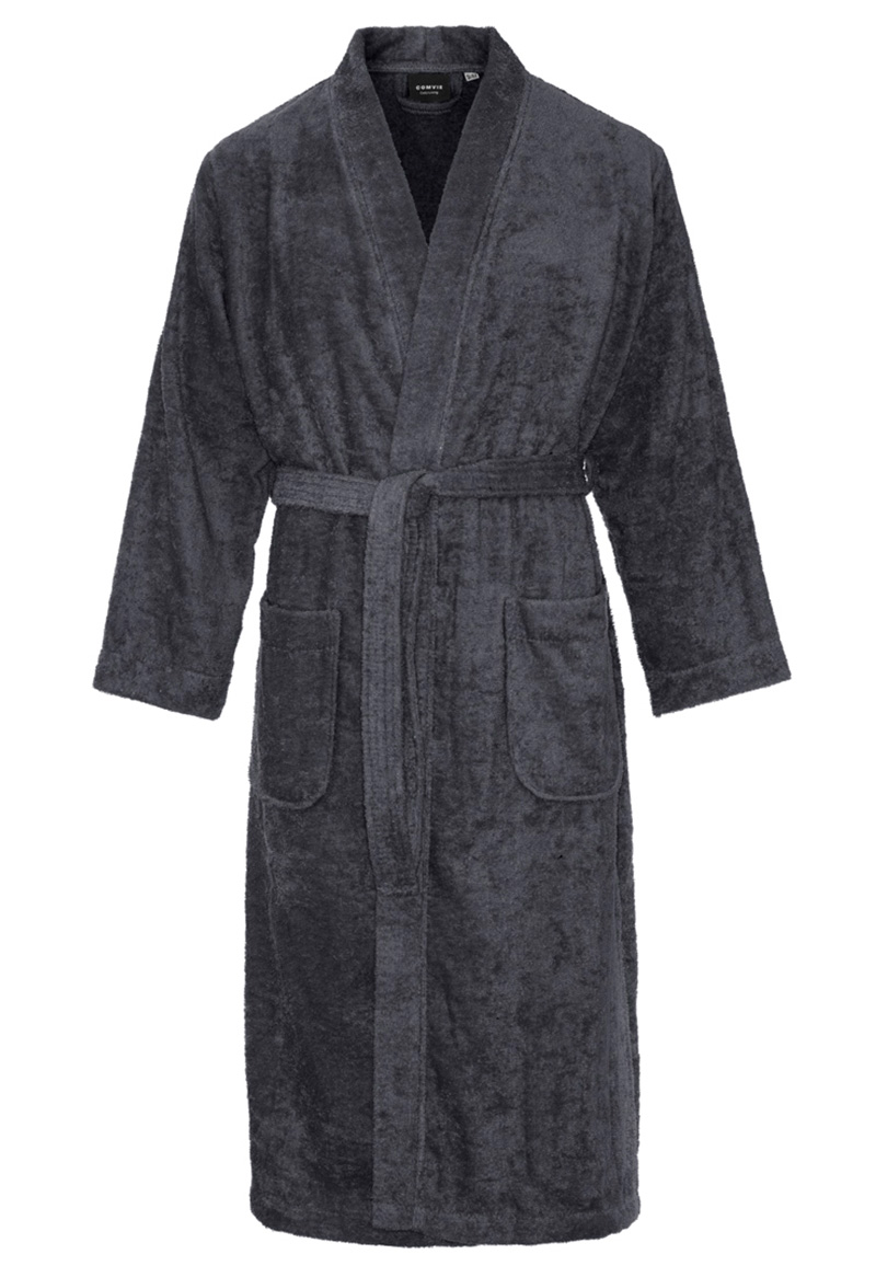 Kimono Badstof Katoen - Donkergrijs-l/xl