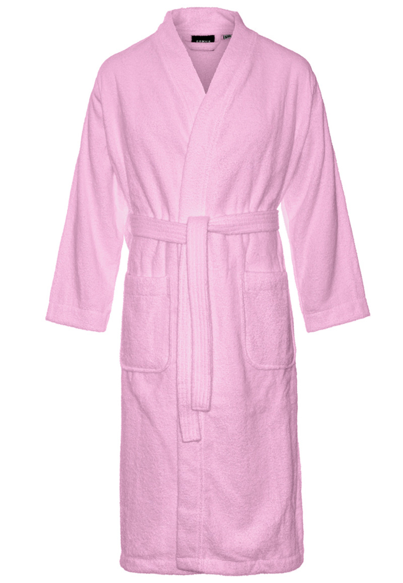 Comvie Kimono Badstof Katoen - Lichtroze-l/xl