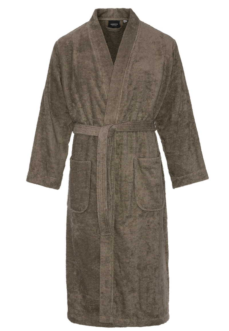 Kimono Badstof Katoen - Taupe-l/xl