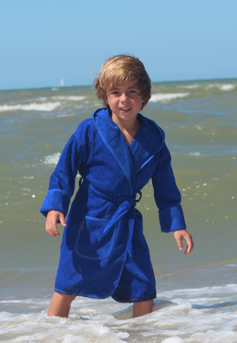 Badrock Kids Kinderbadjas In Diversen Kleuren - Kobaltblauw 2-4 Jaar