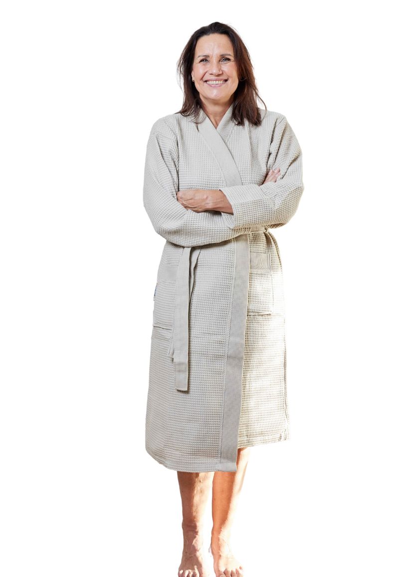 Badrock Spa Kimono Wafel Badjas Zand-m